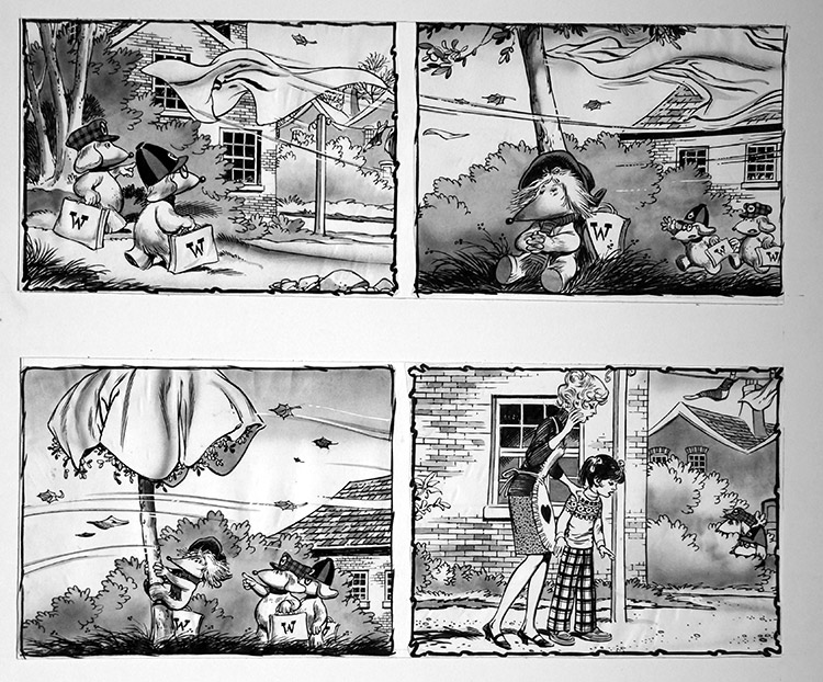 The Wombles: Washing Day (TWO pages) (Originals) by The Wombles (Blasco) Art at The Illustration Art Gallery