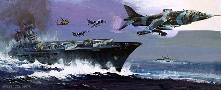 Aircraft Carrier (Original) by Other Military Art (Coton) at The Illustration Art Gallery