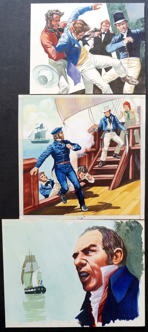 The Valiant Book Of Pirates - Flying The Flag (Original) by Ron Embleton Art at The Illustration Art Gallery