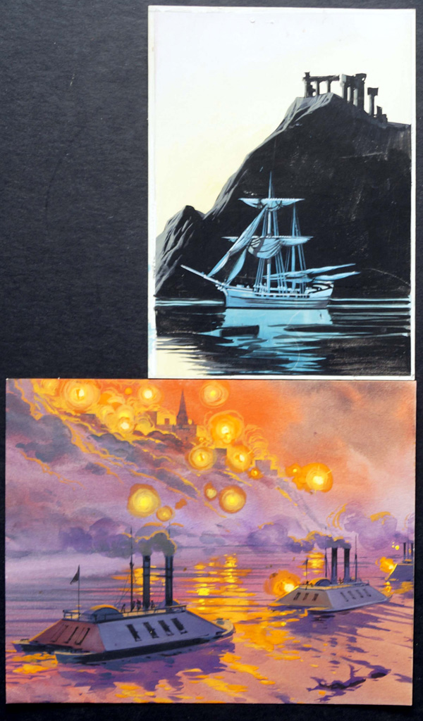 The Valiant Book Of Pirates - Smoke On The Water (Original) by Ron Embleton Art at The Illustration Art Gallery