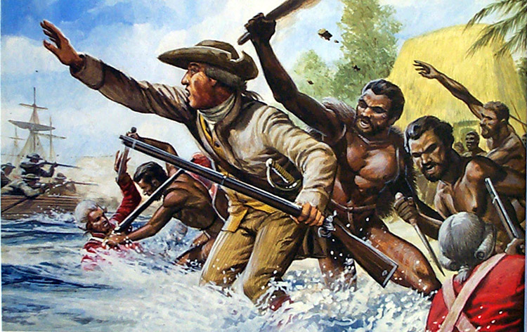 The Death of Captain Cook (Original) by Oliver Frey Art at The Illustration Art Gallery