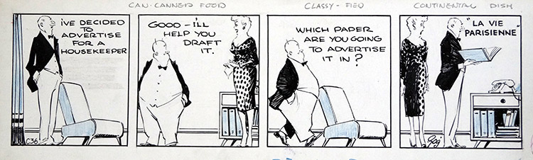 Pop daily strip by Gog 'Canned Food' (Original) (Signed) by Gordon Adam Hogg Art at The Illustration Art Gallery