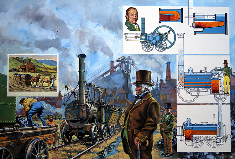 The Iron Horse Is Born (Original) by Harry Green Art at The Illustration Art Gallery