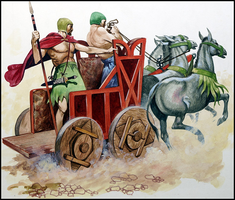 Sumerian Chariot (Original) by Peter Jackson Art at The Illustration Art Gallery
