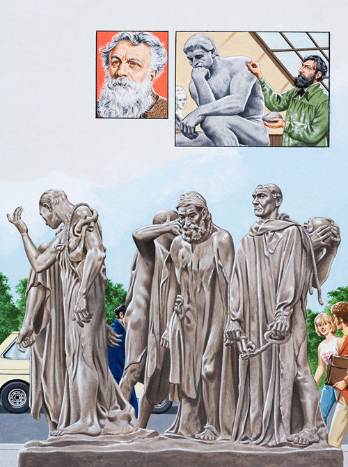 Rodin's The Burghers of Calais (Original) by John Keay Art at The Illustration Art Gallery