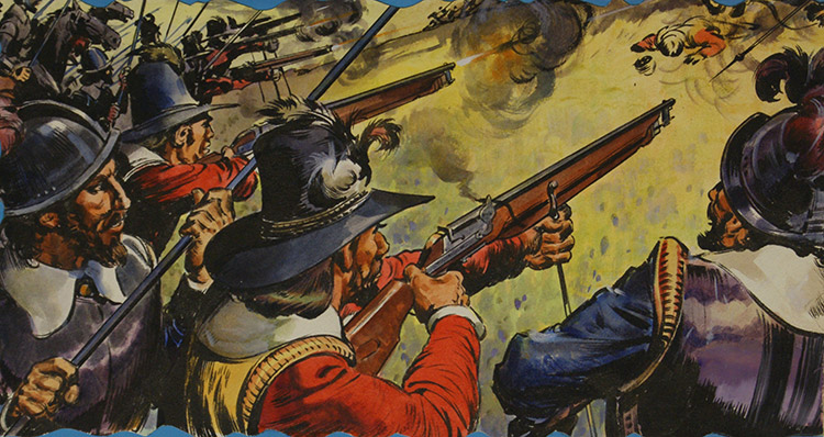 Musket Volley (Original) by Barrie Linklater Art at The Illustration Art Gallery
