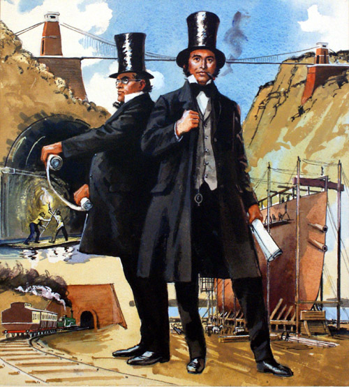 Marc and Isambard Brunel (Original) by William Francis Marshall Art at The Illustration Art Gallery