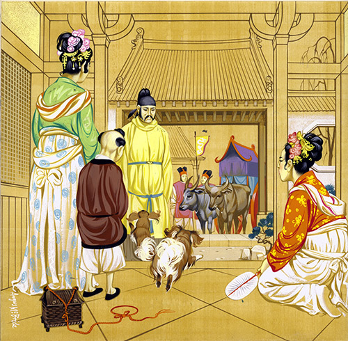 Domestic Life in Ancient China (Original) (Signed) by Angus McBride Art at The Illustration Art Gallery