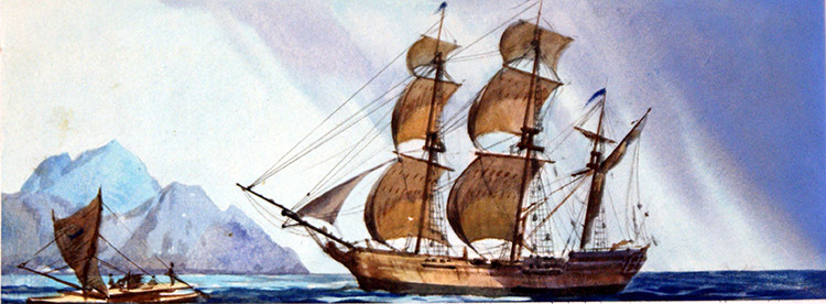 Captain Cook's Ship, The Resolution (Original) by James E McConnell Art at The Illustration Art Gallery