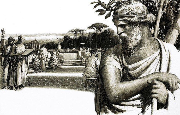 Plato in the Garden of Academos (Original) (Signed) by John Millar Watt Art at The Illustration Art Gallery