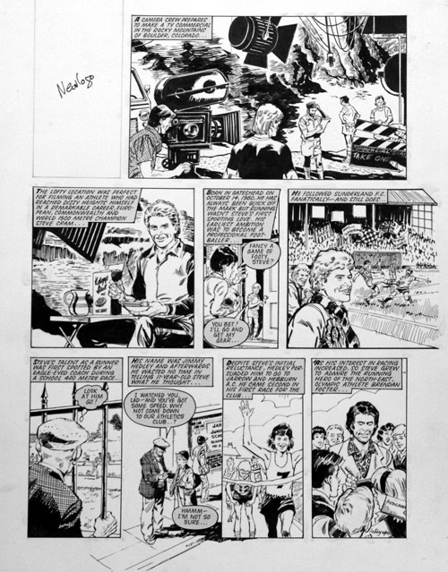 Steve Cram: The Story So Far (SIX pages) (Originals) by Barrie Mitchell Art at The Illustration Art Gallery
