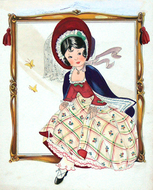Grandma sitting in a frame (Original) by E Dorothy Rees Art at The Illustration Art Gallery