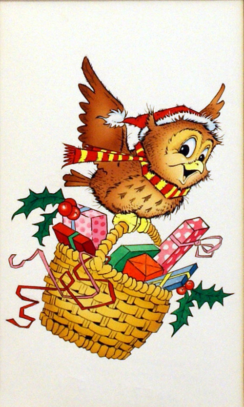 Christmas Basket (Original) by Simon Art at The Illustration Art Gallery