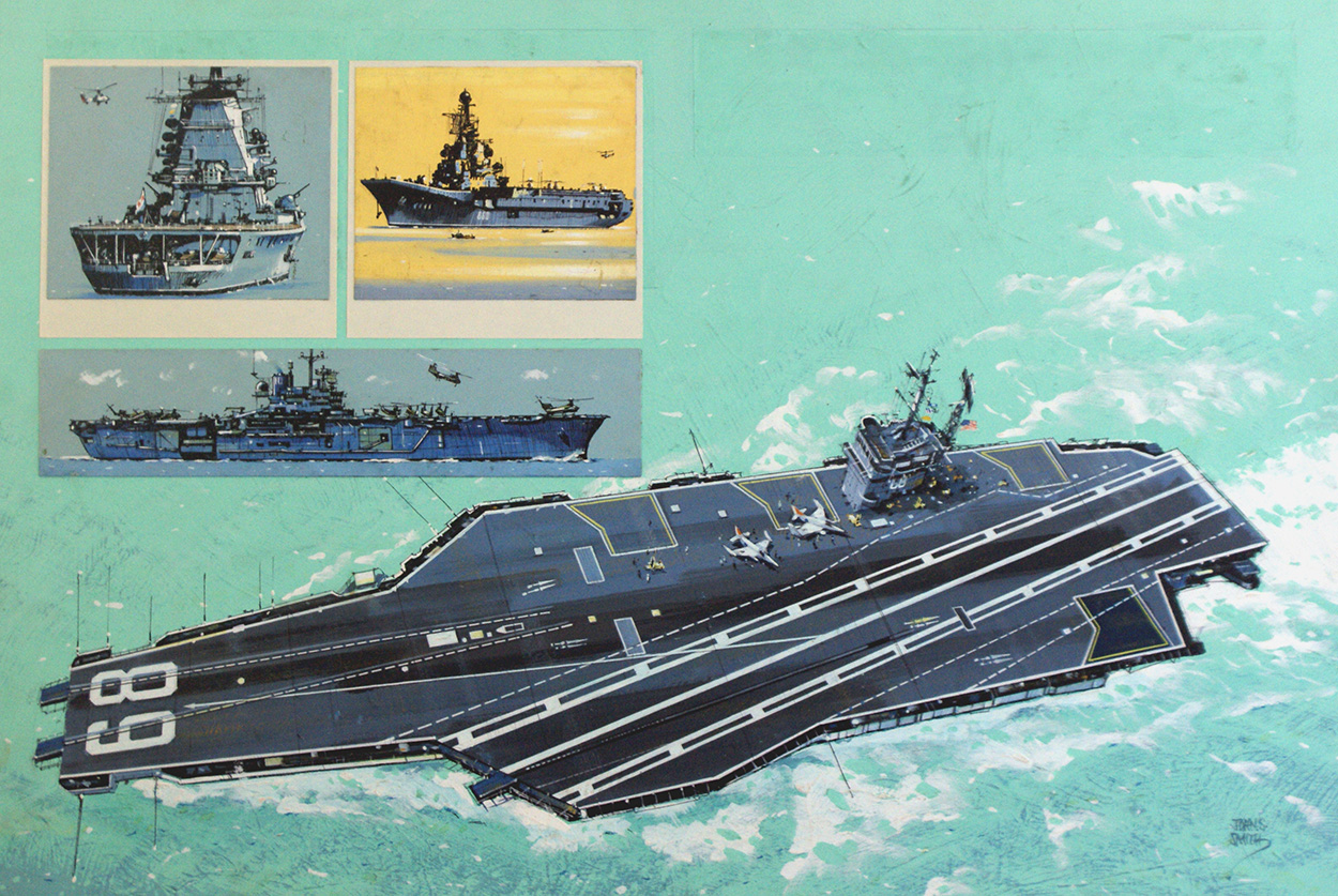 USS Nimitz (Original) (Signed) art by John S Smith Art at The Illustration Art Gallery