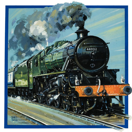 Full Steam on the Rails (Original) (Signed) by John S Smith Art at The Illustration Art Gallery