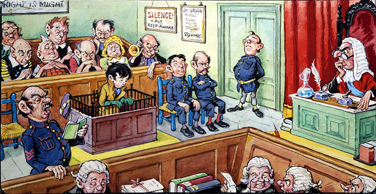 Norman Gnome On Trial (Original) by Geoff Squire Art at The Illustration Art Gallery