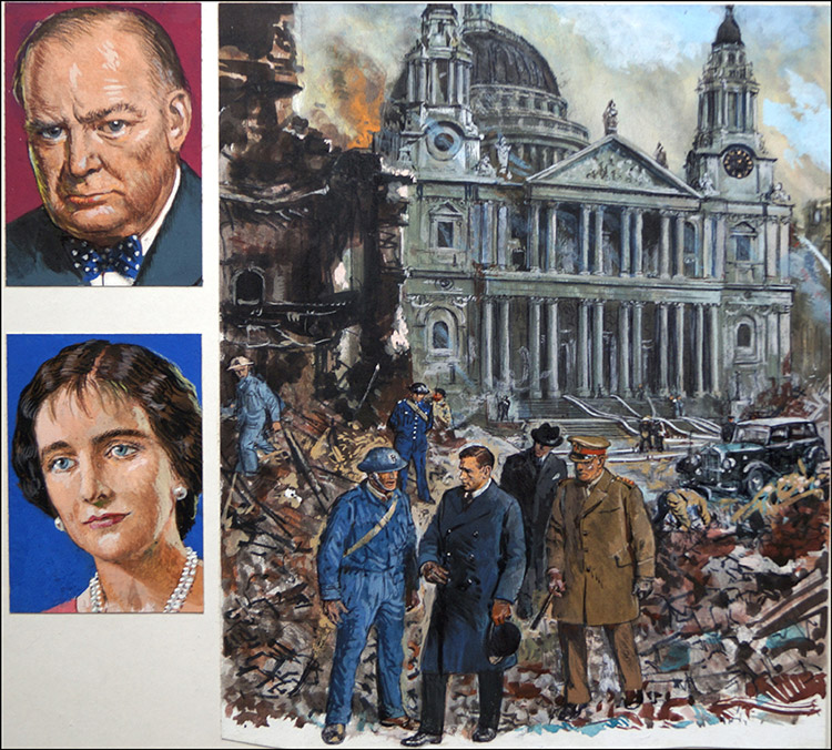 The Blitz (Original) by Clive Uptton Art at The Illustration Art Gallery
